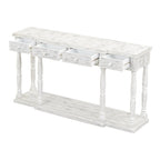 Retro Senior Console Table for Hallway Living Room Bedroom with 4 Front Facing Storage Drawers and 1 Shelf