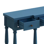 Retro Senior Console Table for Hallway Living Room Bedroom with 4 Front Facing Storage Drawers and 1 Shelf