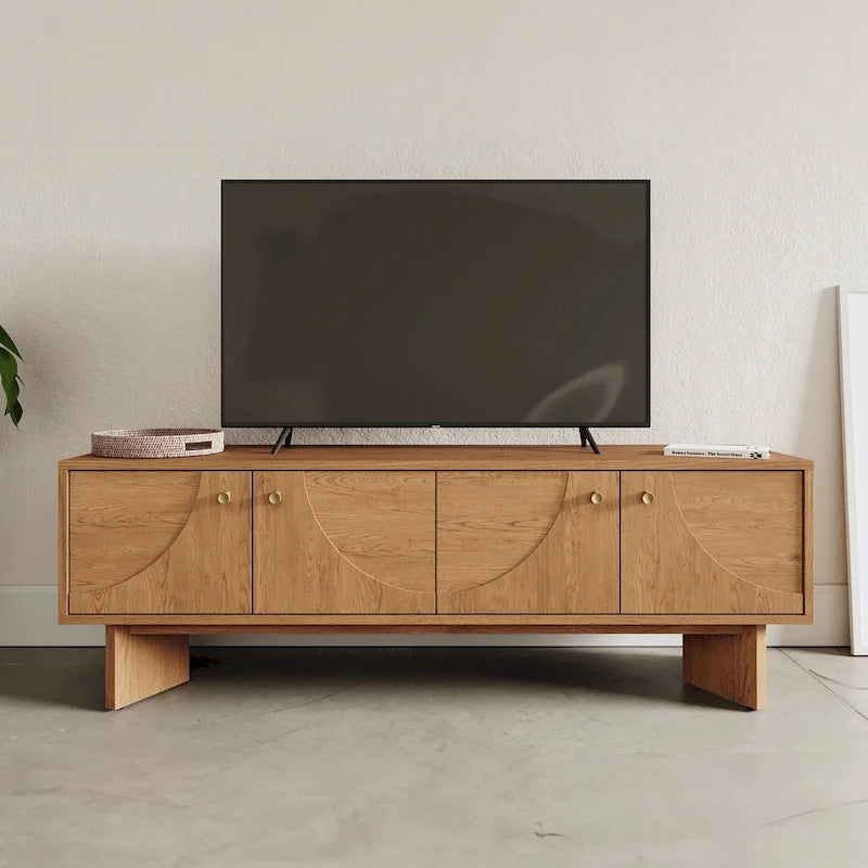 Oak Wood Zahra TV Stand for Wooden Entertainment Center