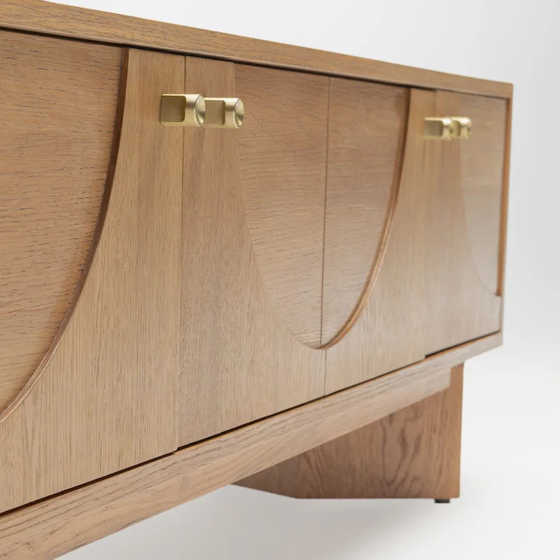 Oak Wood Zahra TV Stand for Wooden Entertainment Center