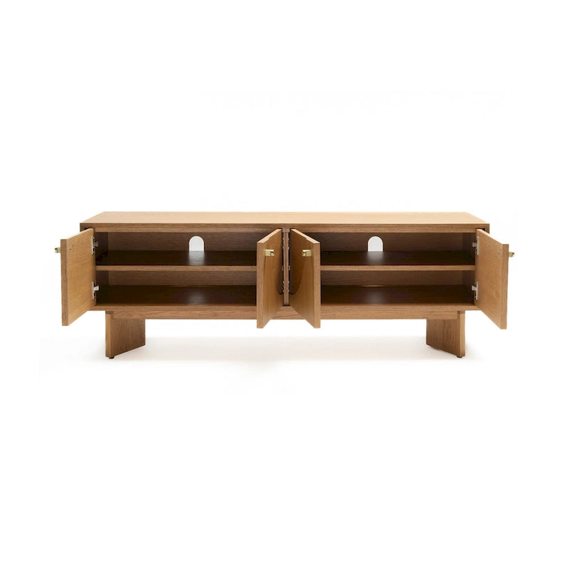 Oak Wood Zahra TV Stand for Wooden Entertainment Center