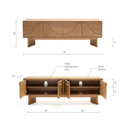 Oak Wood Zahra TV Stand for Wooden Entertainment Center