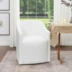 25 Performance Fabric Upholstered Rolling Dining Armchair