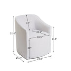25 Performance Fabric Upholstered Rolling Dining Armchair