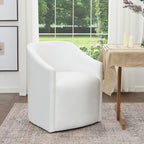 25 Performance Fabric Upholstered Rolling Dining Armchair
