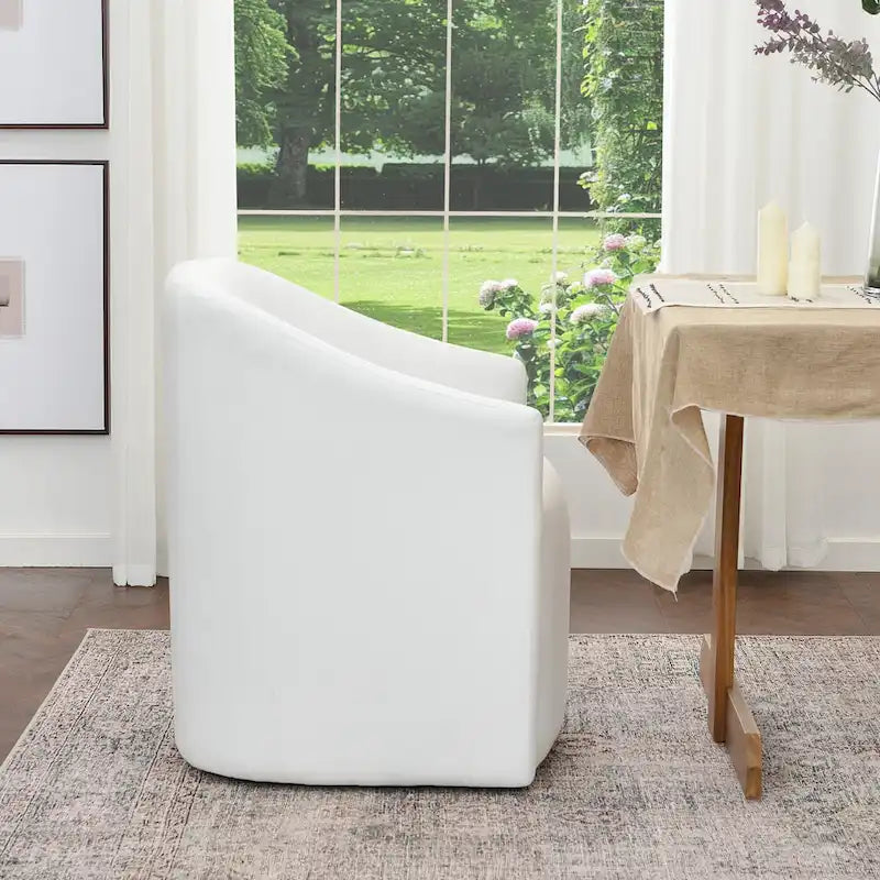 25 Performance Fabric Upholstered Rolling Dining Armchair