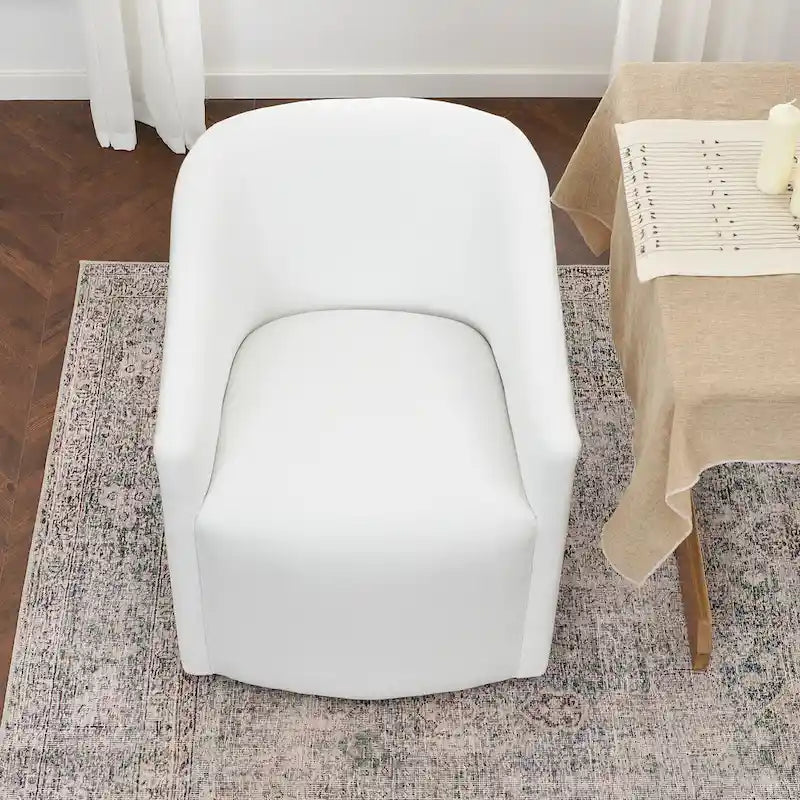 25 Performance Fabric Upholstered Rolling Dining Armchair