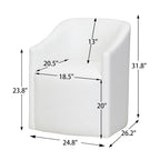 25 Performance Fabric Upholstered Rolling Dining Armchair