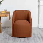 25 Performance Fabric Upholstered Rolling Dining Armchair