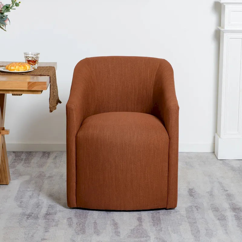 25 Performance Fabric Upholstered Rolling Dining Armchair