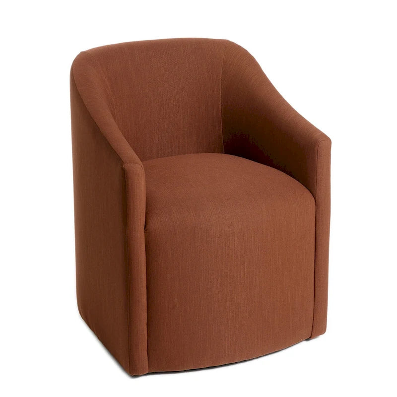 25 Performance Fabric Upholstered Rolling Dining Armchair
