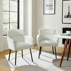 Amos Modern Boucle Dining Chair with Adjustment Feet Set of 2 by HULALA HOME