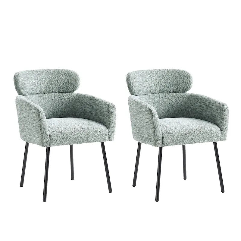 Amos Modern Boucle Dining Chair with Adjustment Feet Set of 2