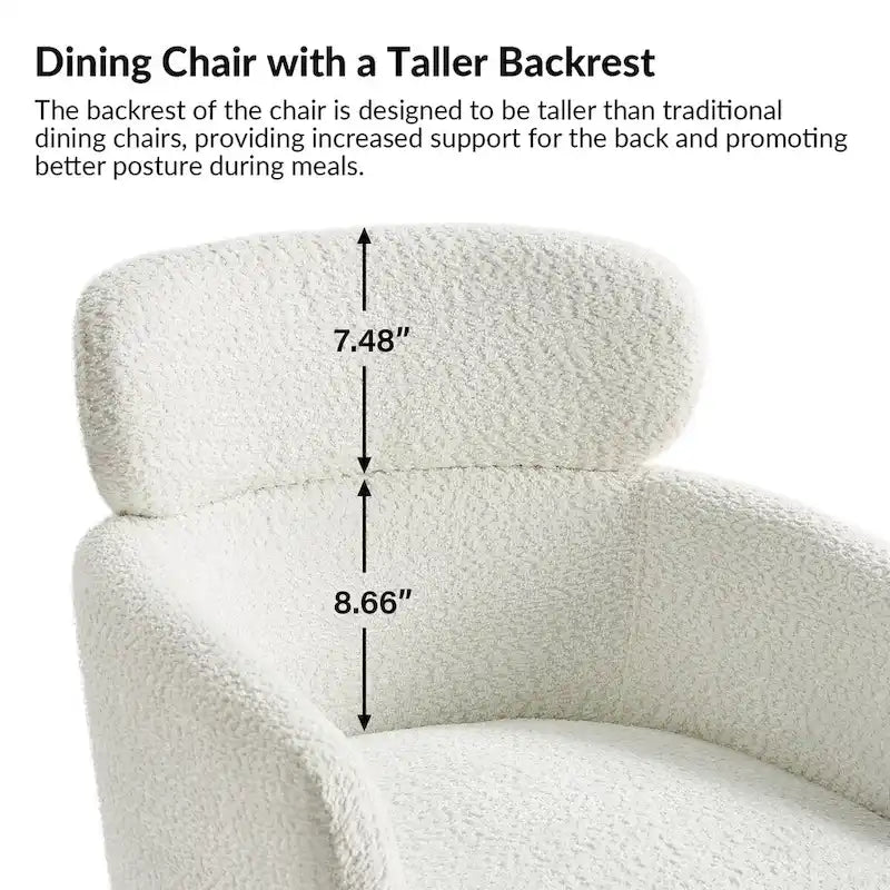 Amos Modern Boucle Dining Chair with Adjustment Feet Set of 2