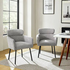 Amos Modern Boucle Dining Chair with Adjustment Feet Set of 2