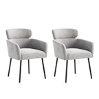 Amos Modern Boucle Dining Chair with Adjustment Feet Set of 2