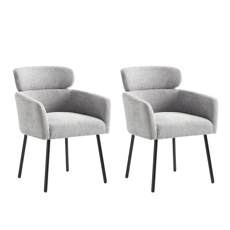 Amos Modern Boucle Dining Chair with Adjustment Feet Set of 2