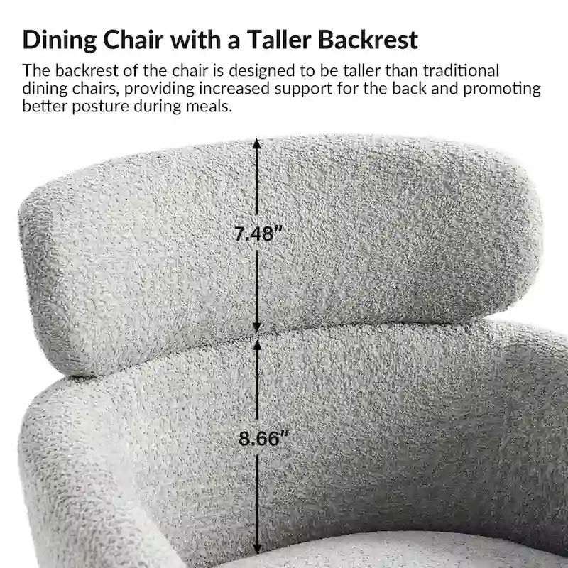 Amos Modern Boucle Dining Chair with Adjustment Feet Set of 2