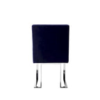 Boly 19 Inch Dining Chair, Set of 2, Navy Blue Velvet, Foam, Chrome Steel