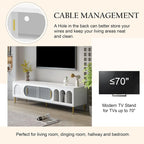 Modern TV Stand for up to 70 Inch TV, Entertainment Center TV Media Console Table, with 3 Shelves and 2 Cabinets